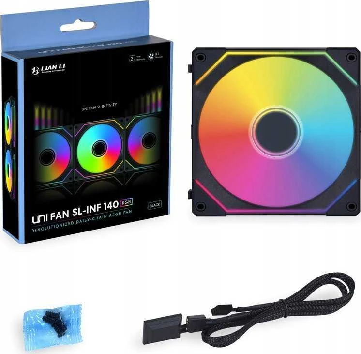 Lian Li UNI FAN SL-INF 140 ARGB PWM korpuso ventiliatorius- 140mm, juodos spalvos