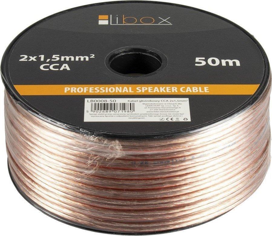 Libox garsiakalbio laidas 2x1,50 mm LB0008-50 garso laidas 50 m skaidrus
