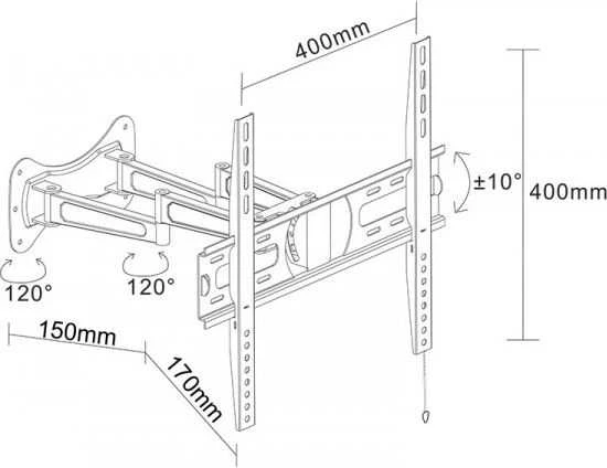 LIBOX LB-410 televizoriaus sieninis laikiklis Libox MONACO LB-410 | 23-48, VESA 400x400mm, 35 kg, vertikalus