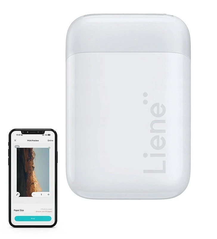 Liene Pearl 2×3″ nešiojamas nuotraukų spausdintuvas baltos spalvos