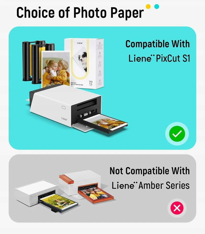 Liene PixCut 4×6″ spausdintuvas paper, 72 sheets