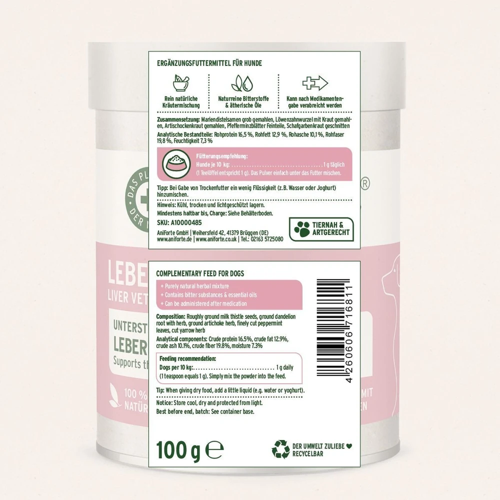 ANIFORTE Liver vetal powder - supplements for dogs - 100g