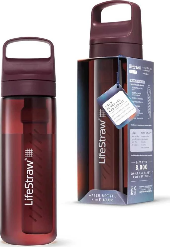 Gertuvė Life Straw „LifeStraw GO“ serijos 650 ml merlot