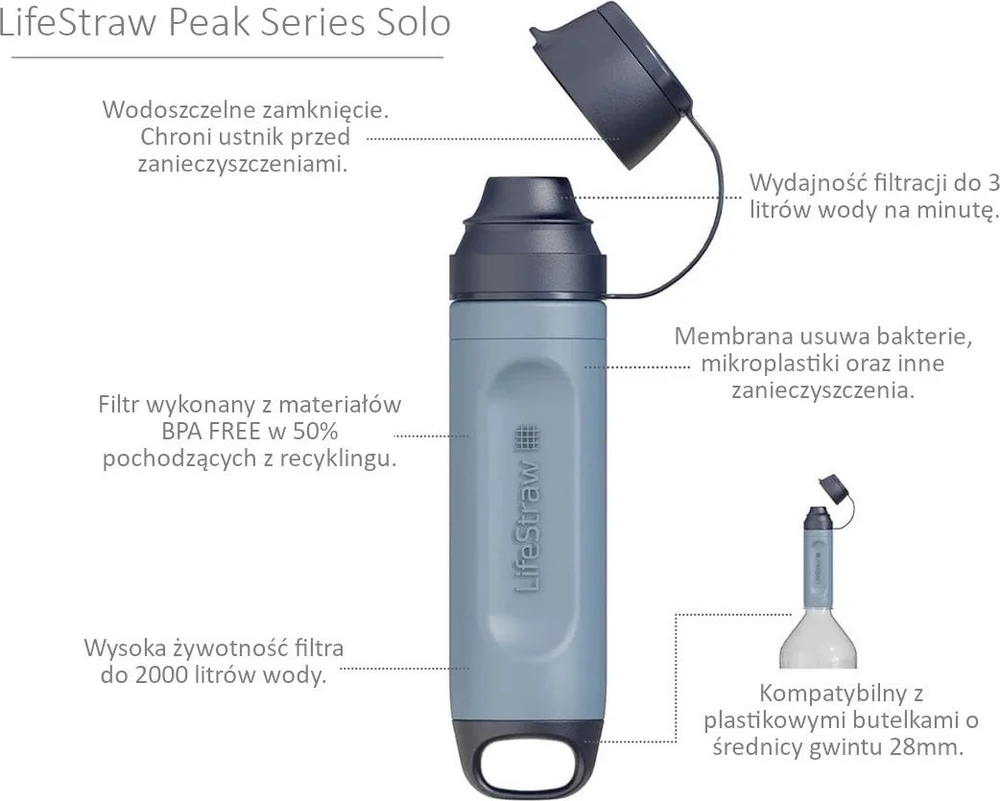 Life Straw LifeStraw Peak Series SOLO vandens filtras Mountain Mėlyna