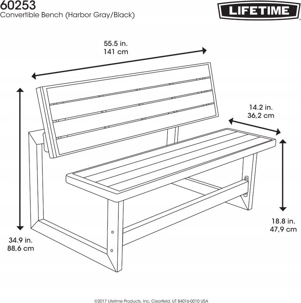 Transformuojamas suoliukas Lifetime