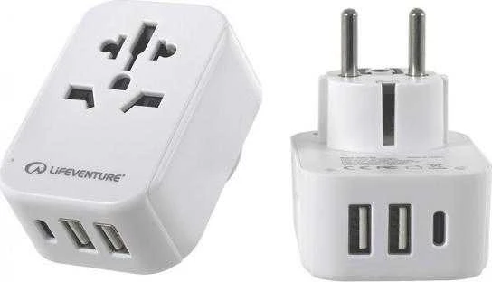 Elektros lizdų adapteris Lifeventure World to Europe USB