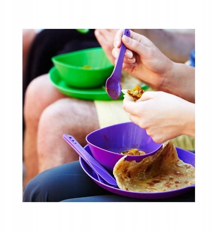 Kelioninių įrankių komplektas Lifeventure Ellipse Camping Cutlery - Tamsiai mėlyna