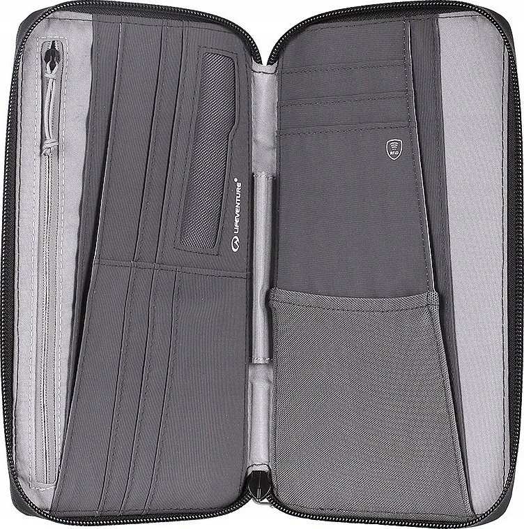 Piniginė dokumentų dėklas Lifeventure RFID Travel Wallet Recycled - Pilka