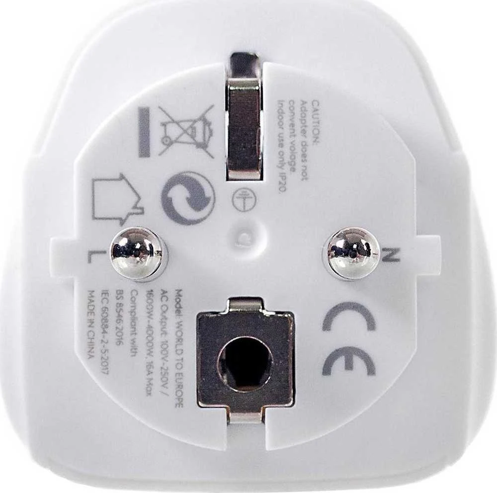 Jungtine Karalyste Kelioninis adapteris Lifeventure World To Europe Travel Adapteris
