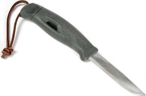 Carruzzo Morakniv "Light My Fire FireKnife" žalios spalvos peilis su akmenukais