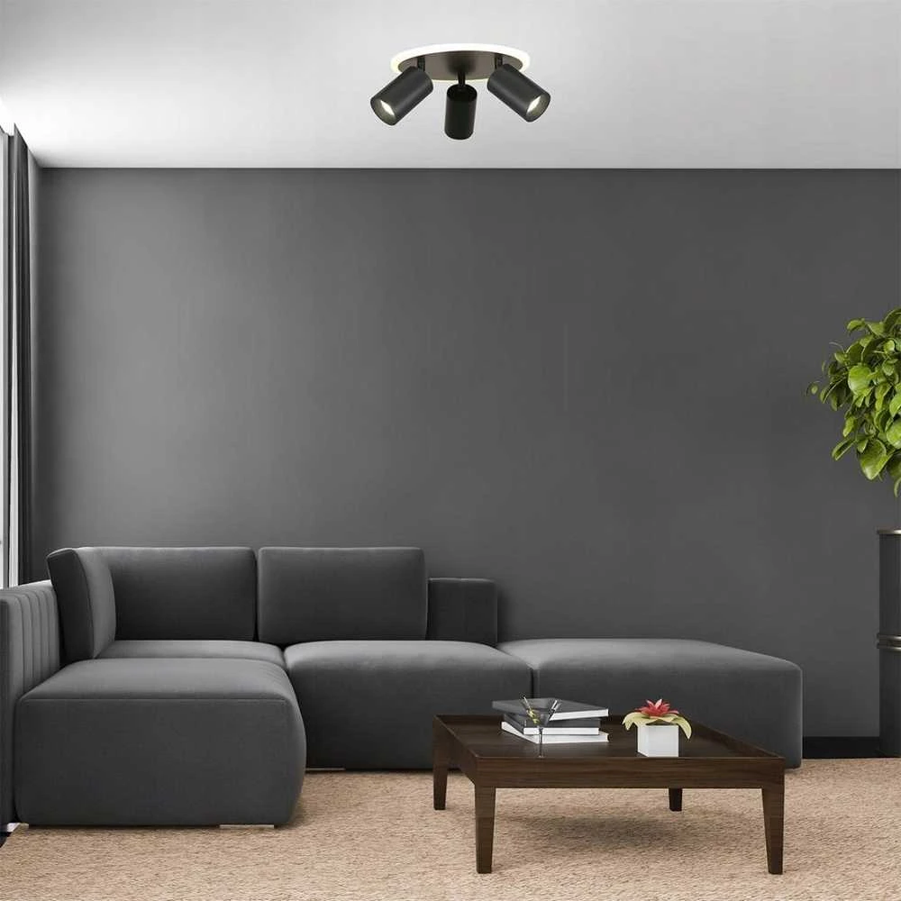 „Light Prestige Luna LP-1106/1C“ lubinis šviestuvas „Luna“ lubinis šviestuvas modernus apskritimo formos kosmosas 1x24W LED 4000K pilka/balta
