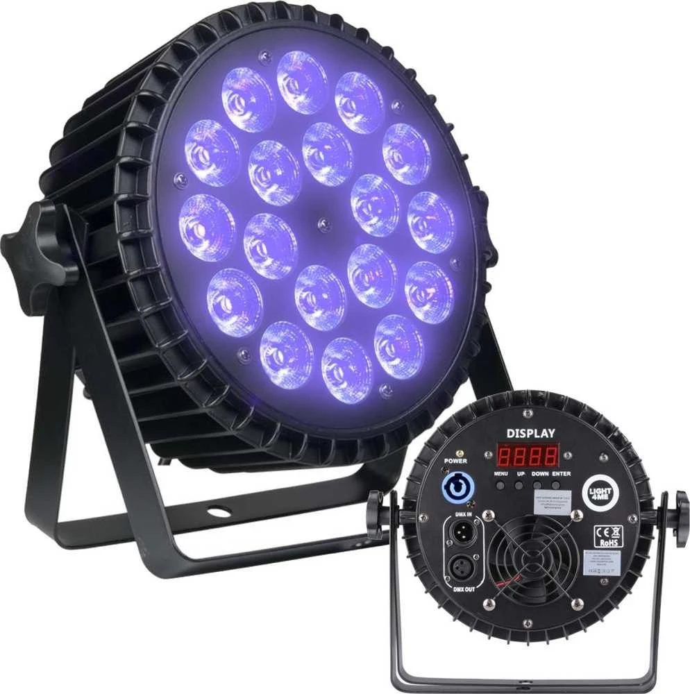 LIGHT4ME ALU QUAD PAR 18x6W RGBW - sceninis prožektorius
