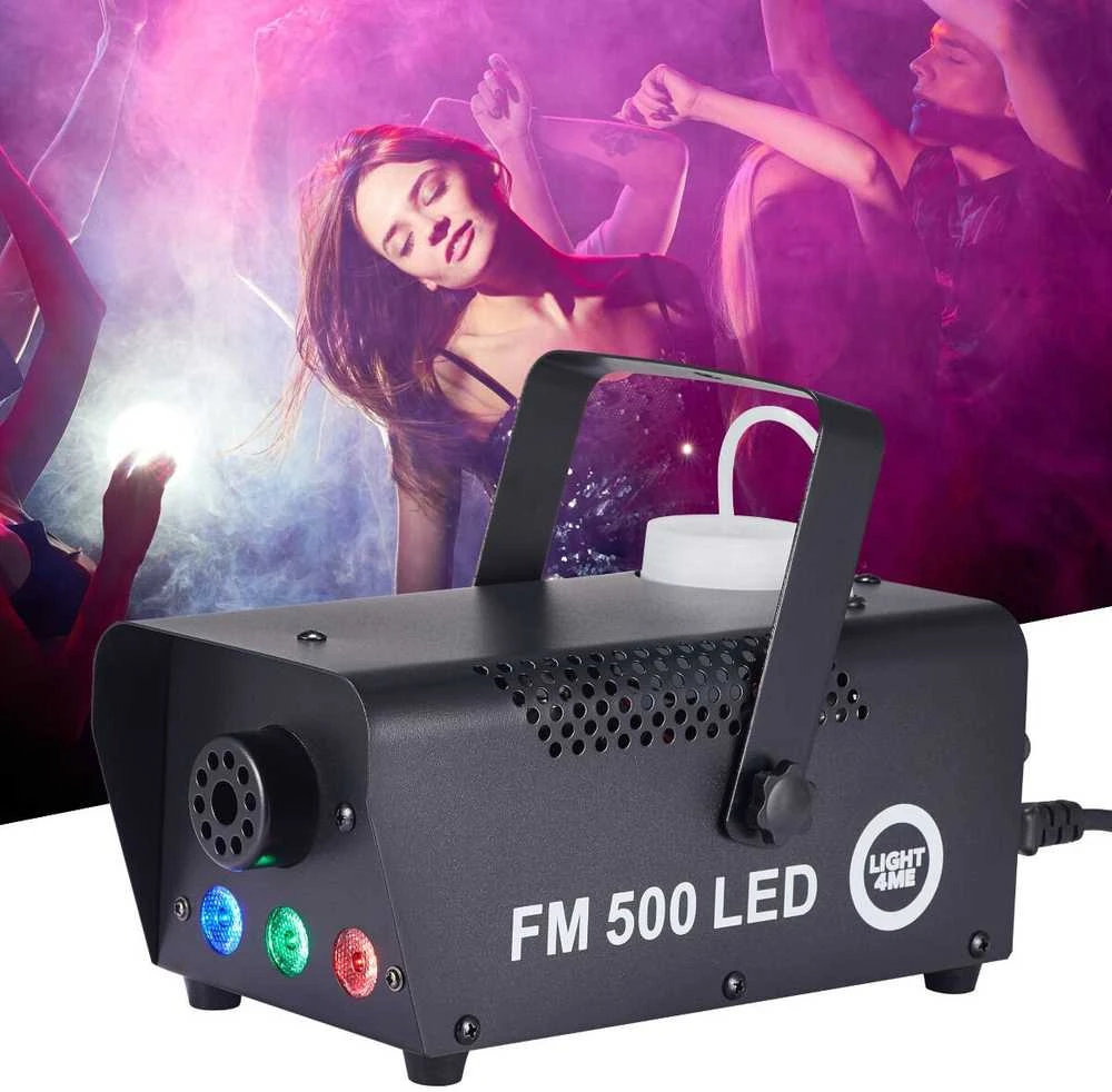 Light4Me FM 500 LED V2 - 500W smoke/fog machine with 3x1W RGB lighting effect