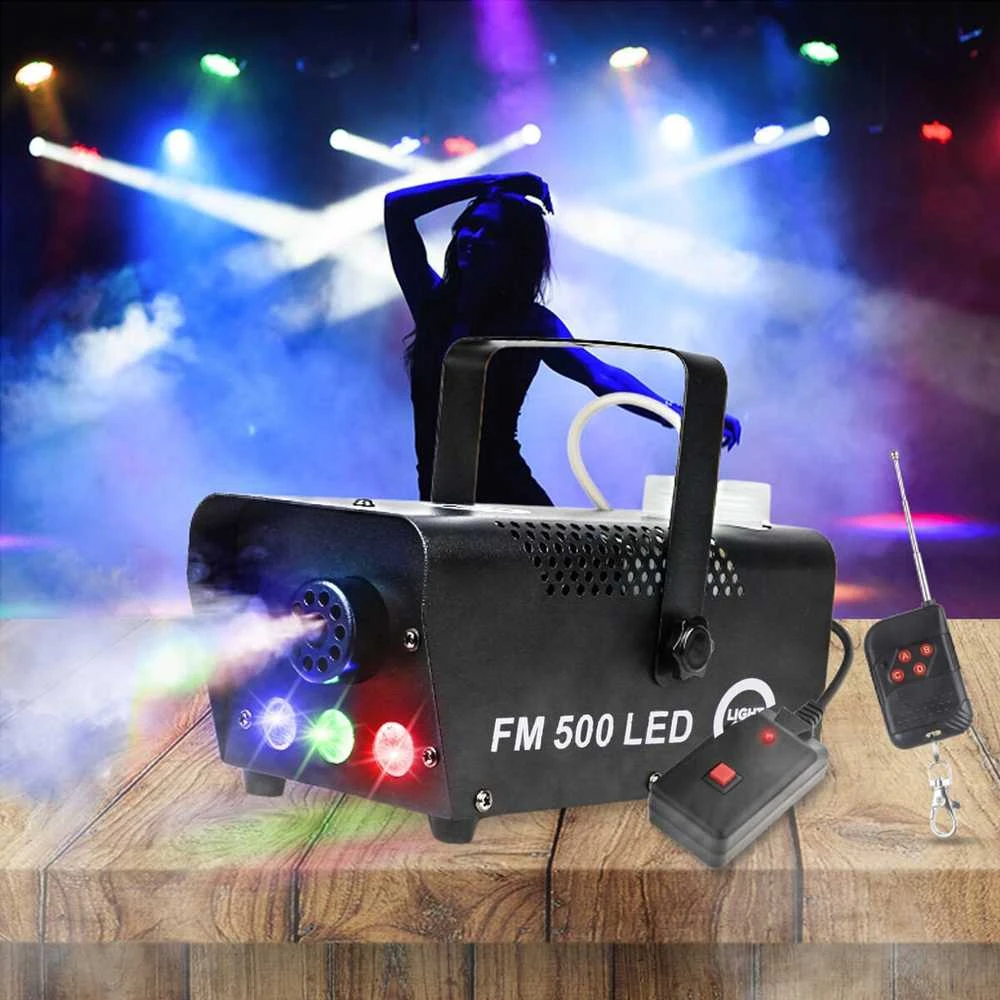 Light4Me FM 500 LED V2 - 500W smoke/fog machine with 3x1W RGB lighting effect