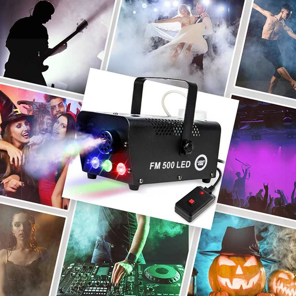 Light4Me FM 500 LED V2 - 500W smoke/fog machine with 3x1W RGB lighting effect