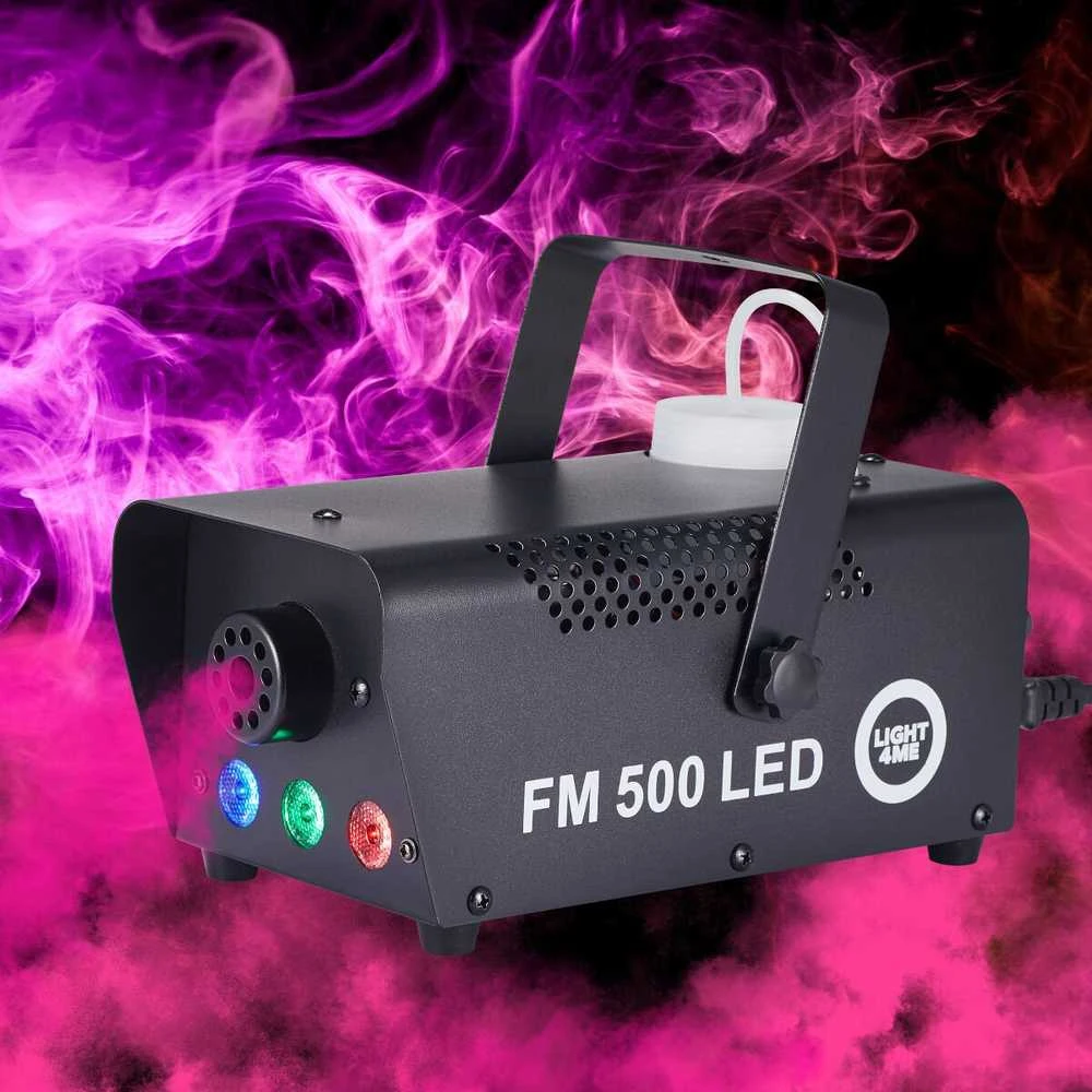 Light4Me FM 500 LED V2 - 500W smoke/fog machine with 3x1W RGB lighting effect