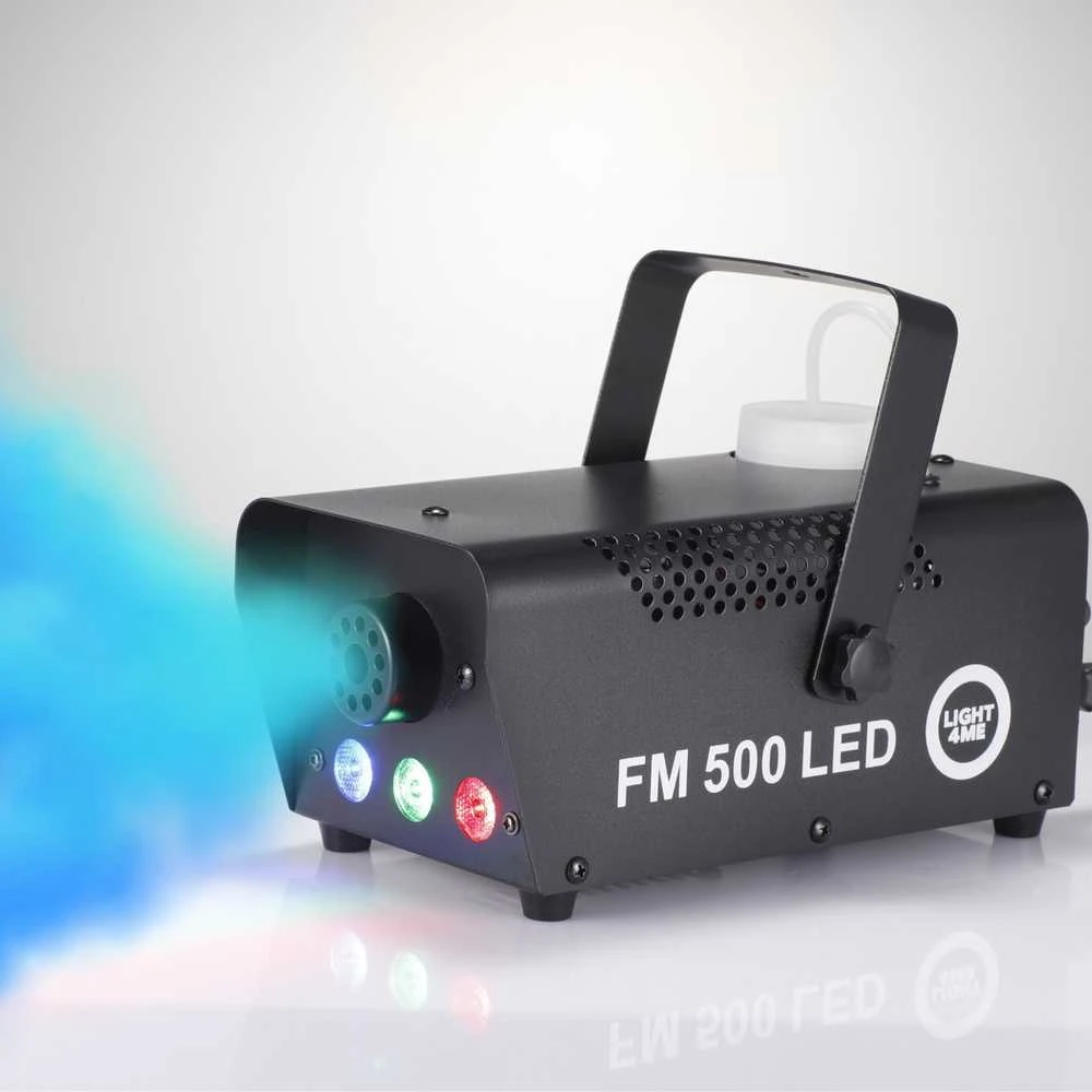 Light4Me FM 500 LED V2 - 500W smoke/fog machine with 3x1W RGB lighting effect