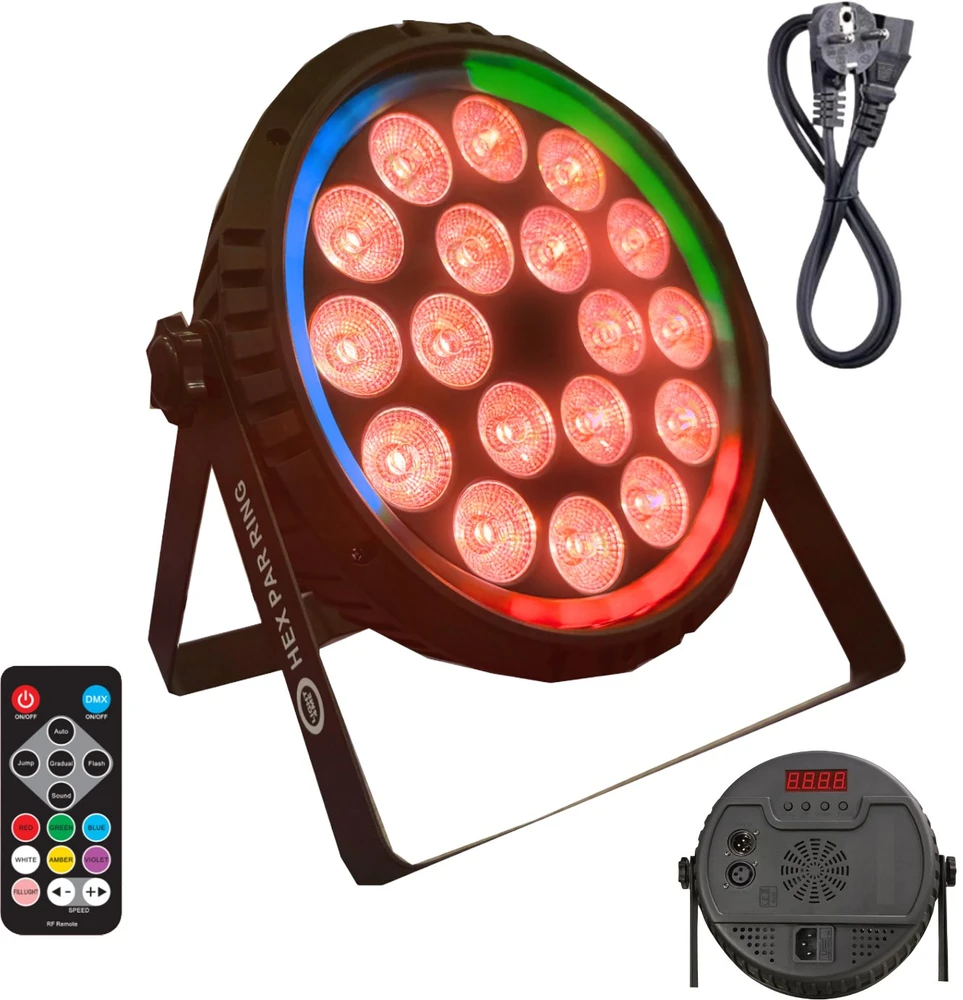 Carruzzo LIGHT4ME HEX PAR RING scenos prožektorius su ašies efektu