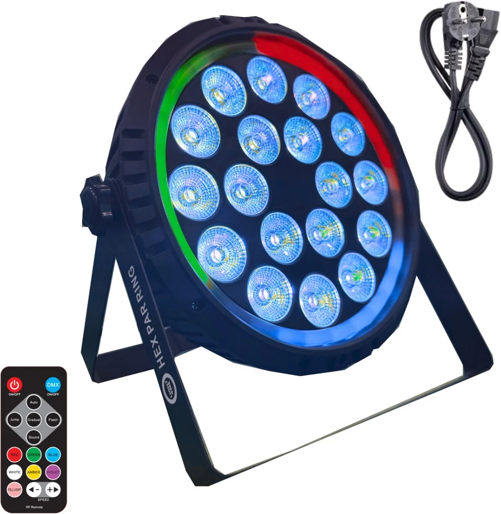 Carruzzo LIGHT4ME HEX PAR RING scenos prožektorius su ašies efektu