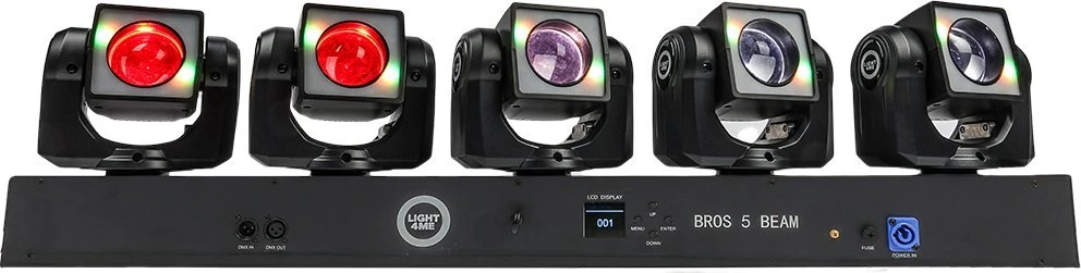 L4M LIGHT4ME BROS 5 SPINDULIŲ LED efektas su 5 judančiomis galvutėmis
