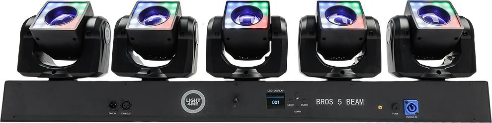 L4M LIGHT4ME BROS 5 SPINDULIŲ LED efektas su 5 judančiomis galvutėmis