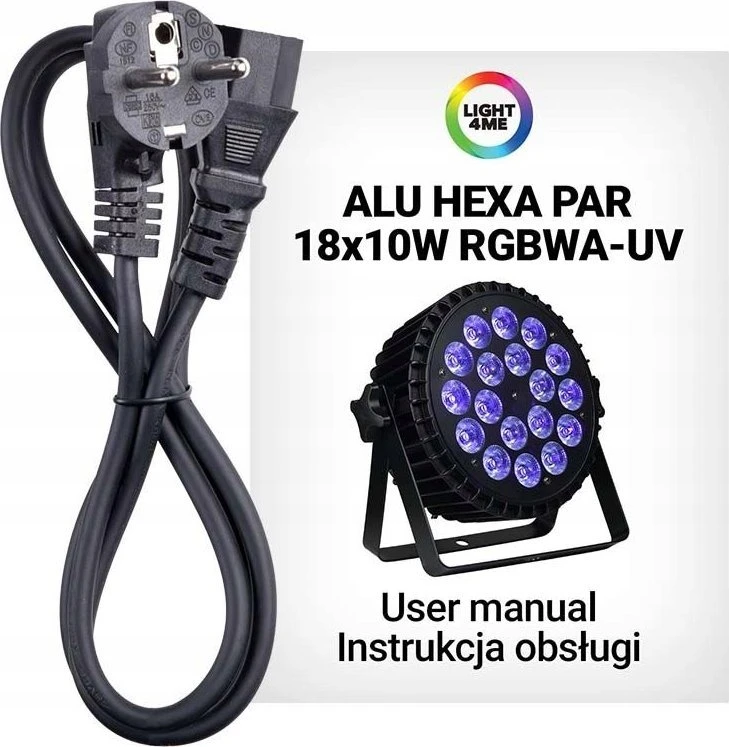 L4M LIGHT4ME ALU HEXA PAR 18x10W RGBWA-UV headlight