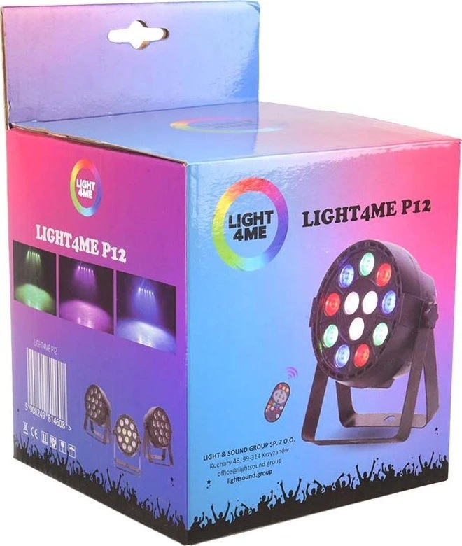 LIGHT4ME P12 LED PAR RGBW - nuotoliniu būdu valdomas scenos apšvietimas