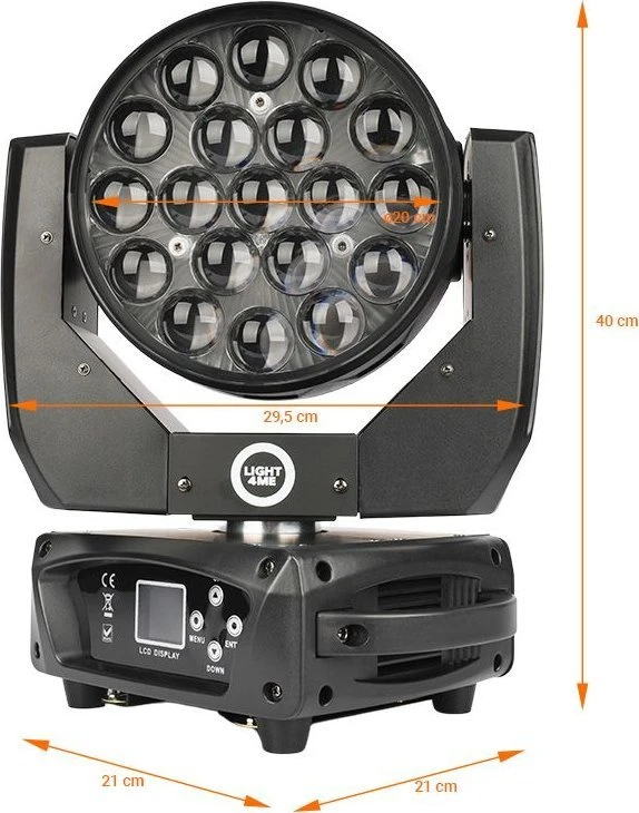 L4M LIGHT4ME ZOOM WASH 19x15W RGBW LED judanti galva