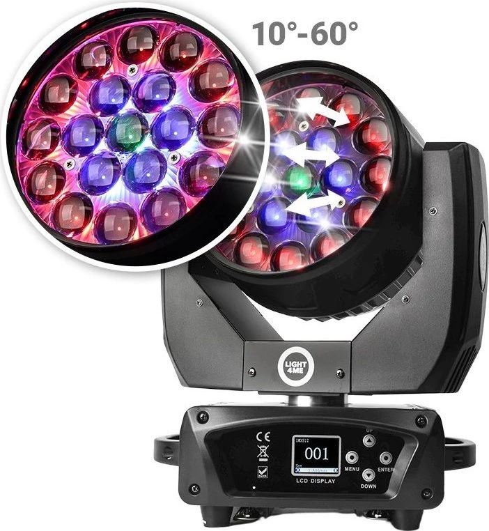 L4M LIGHT4ME ZOOM WASH 19x15W RGBW LED judanti galva