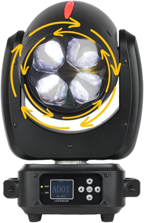 L4M LIGHT4ME Raudonas LINE WASH 4x40W judančios galvos LED prožektorius