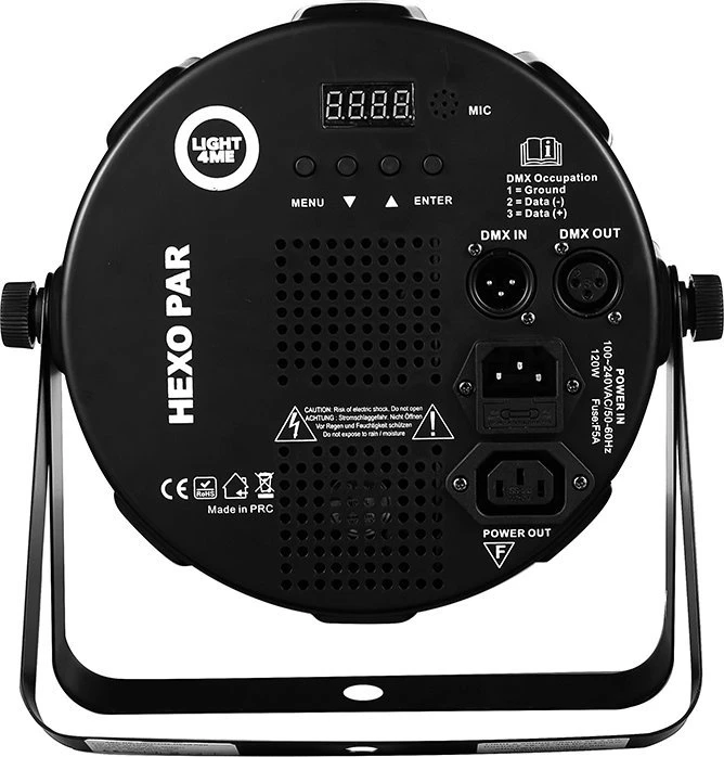 L4M LIGHT4ME HEXO PAR 18x12W RGBWA-UV prožektorius vaizdingas