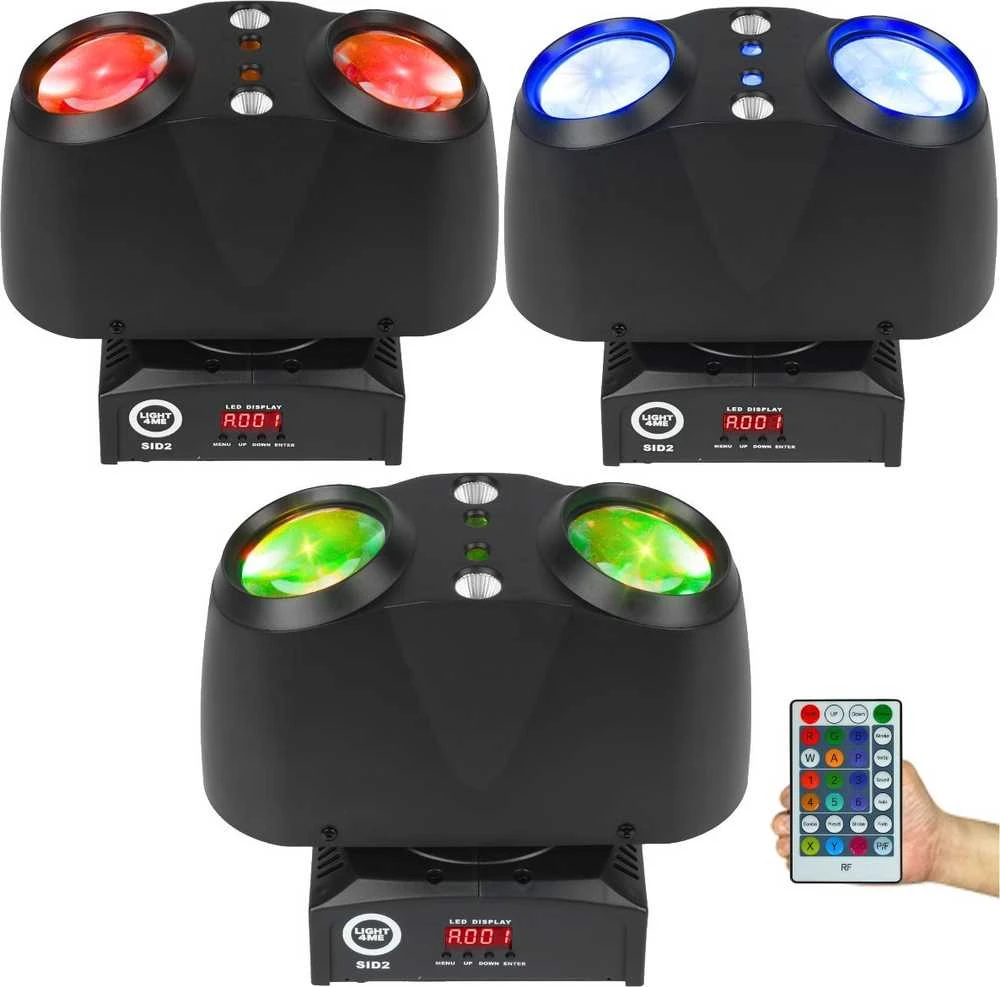 „Light4Me SID2“ – 4 viename LED daugiafunkcis šviesos diodų šviestuvas + spindulio / lazerio / stroboskopo efektas
