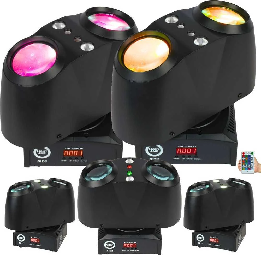 „Light4Me SID2“ – 4 viename LED daugiafunkcis šviesos diodų šviestuvas + spindulio / lazerio / stroboskopo efektas