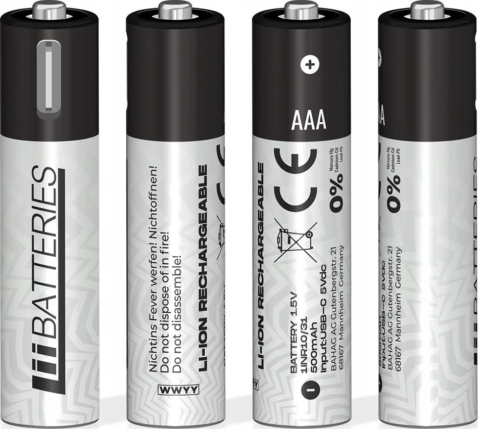 Liibateries LiiBaterijos LIIBATTERIES LI-ON BATERIJOS AAA tipo 4 vnt.