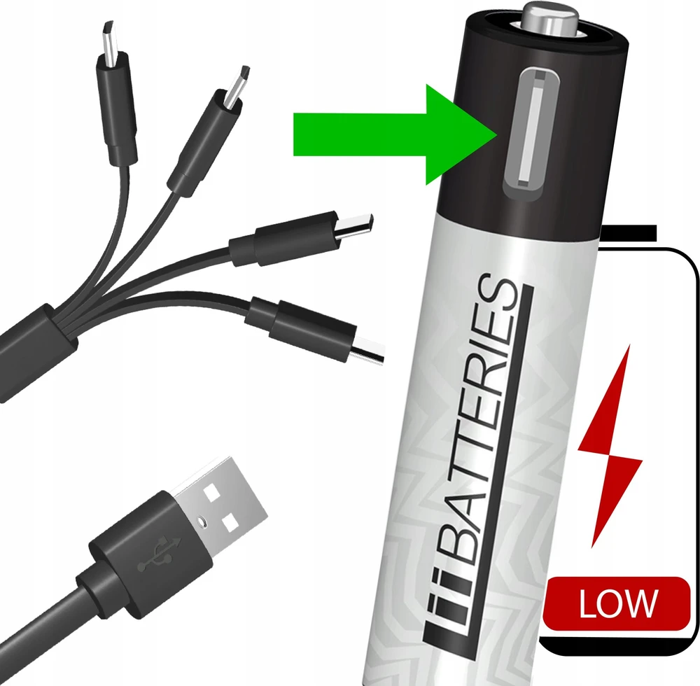 Liibateries LiiBaterijos LIIBATTERIES LI-ON BATERIJOS AAA tipo 4 vnt.