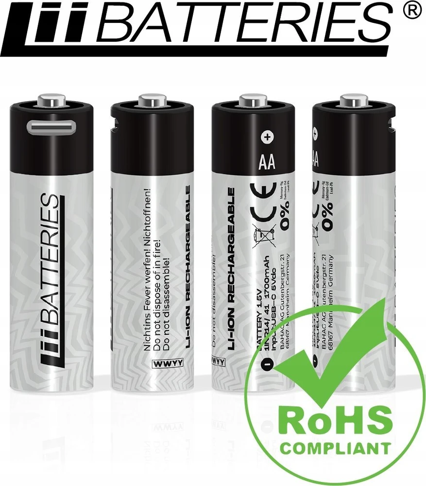 Liibateries Ličio baterijos Akumuliatorius AA / R6 750mAh 4 vnt.