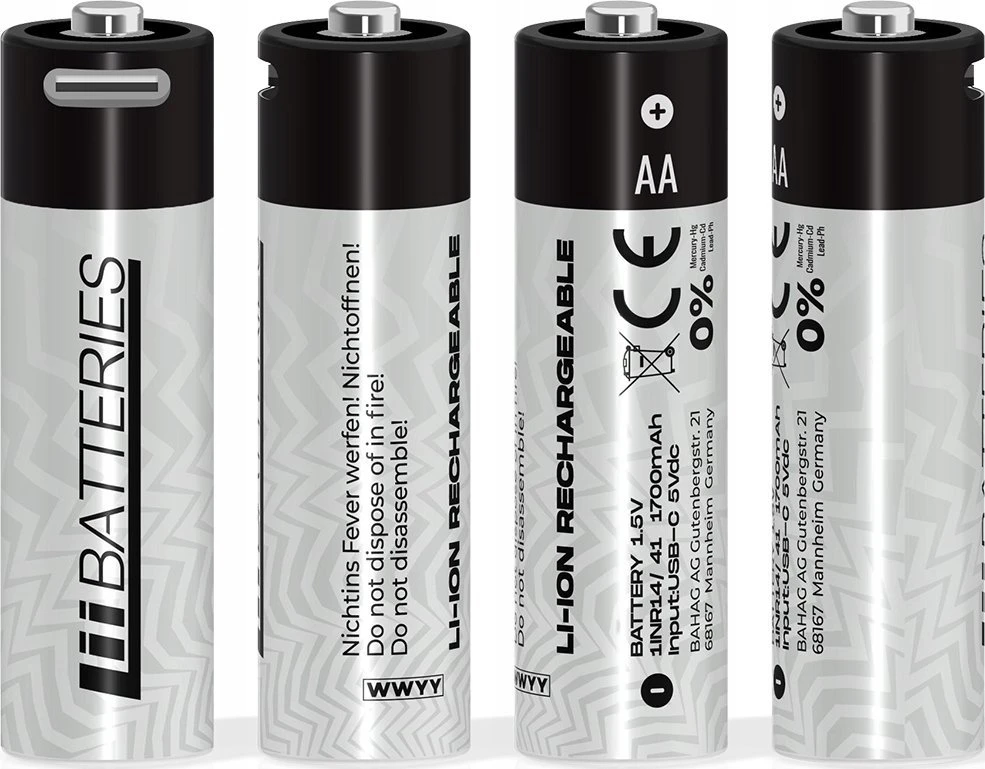 Liibateries Ličio baterijos Akumuliatorius AA / R6 750mAh 4 vnt.