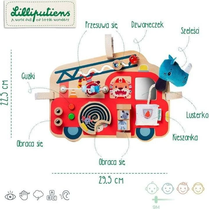 Lilliputiens Raganosis Marius Firetruck medinė manipuliavimo lenta