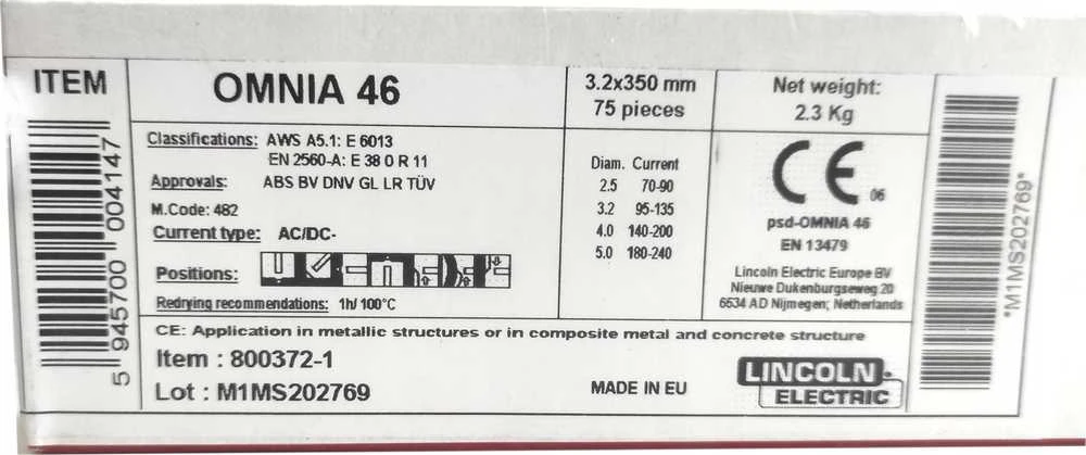 Lincoln Electric LINCOLN ELECTRODAS OMNIA 46 FI 3,2/2,3kg