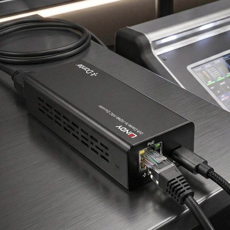 Audio Dekoderis - Lindy 2ch Dante į HDMI ARC Dekoderis, 96kHz, RJ45 Įvestis, HDMI Išvestis, Juoda