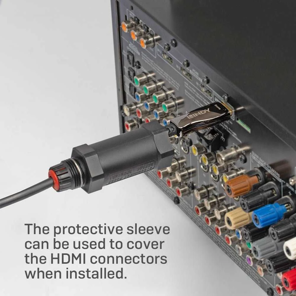 HDMI Laidas - LINDY Armuotas Šviesolaidinis Hibridinis HDMI 8K60 Laidas, 30 m, Juodas
