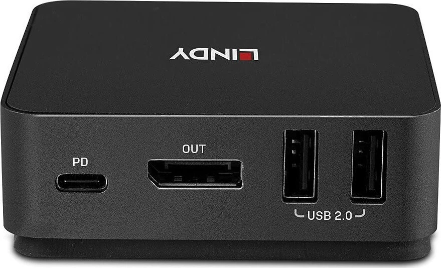 KVM Jungiklis - LINDY 2 Prievadų Type C DisplayPort 1.2 KVM Jungiklis 3840x2160@60Hz Maitinimo Šaltinis