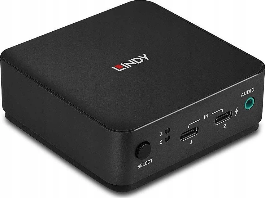 KVM Jungiklis - LINDY 2 Prievadų Type C DisplayPort 1.2 KVM Jungiklis 3840x2160@60Hz Maitinimo Šaltinis