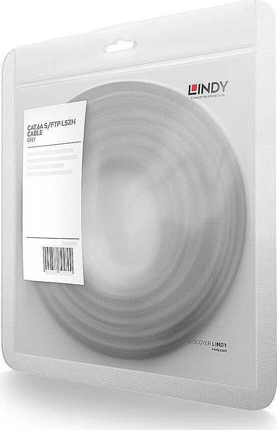 Tinklo Kabelis - LINDY RJ-45 S/FTP LSZH Tinklo Kabelis, Cat.6A Jungtis, Cat.7 Raw, 1 m, Pilkas, 10 vnt.