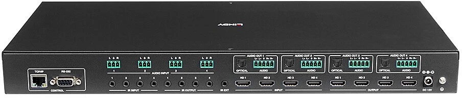 AV Matrix - LINDY AV Matrix 4x4 HDMI 4K60 Multi-View Matrica su Vaizdo Sienos Didinimu