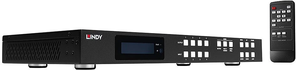 AV Matrix - LINDY AV Matrix 4x4 HDMI 4K60 Multi-View Matrica su Vaizdo Sienos Didinimu