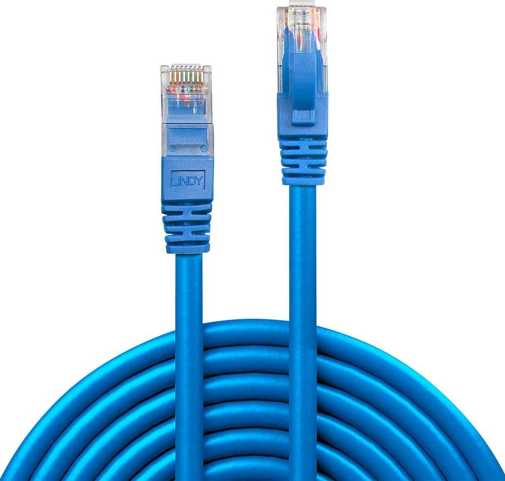 Tinklo Kabelis - LINDY Cat.6 U/UTP Tinklo Kabelis, RJ45, M/M, 250MHz, 2 m, Mėlynas