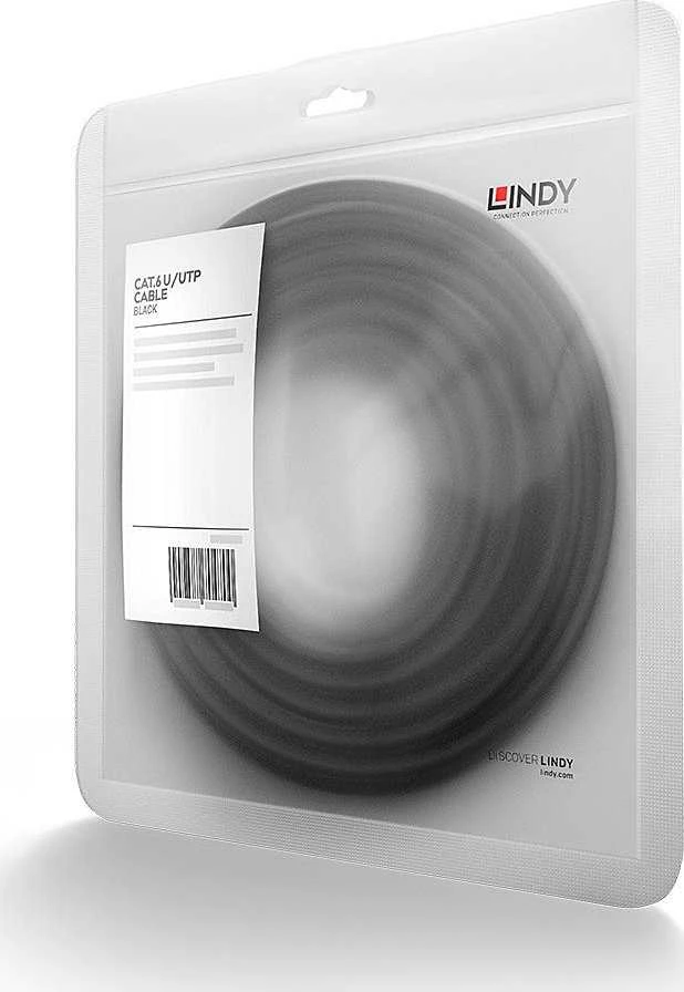 Tinklo Kabelis - LINDY Cat.6 U/UTP Tinklo Kabelis, RJ45, M/M, 250MHz, 10 m, Juodas