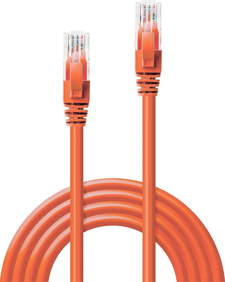 Tinklo Kabelis - LINDY Cat.6 U/UTP Tinklo Kabelis, RJ45, M/M, 250MHz, 0.3 m, Oranžinis