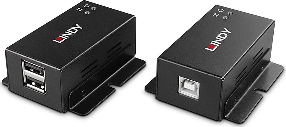 USB Prailginimas - LINDY 2 Prievadų USB 2.0 Cat.6 Prailginimas, 50 m, Juodas
